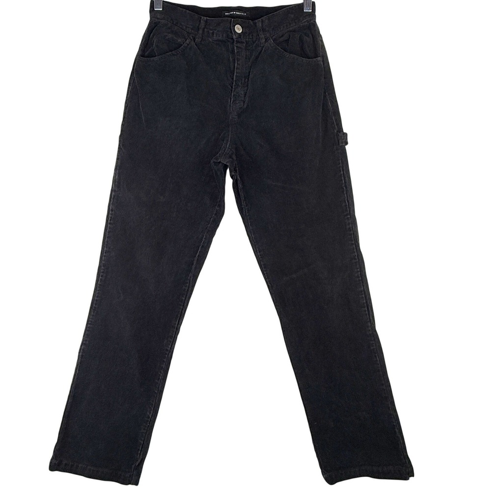 Brandy Melville J Galt Black Corduroy Carpenter Pants Straight Leg MH250 27x29.5